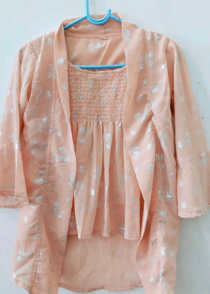 Peach Shrug Set