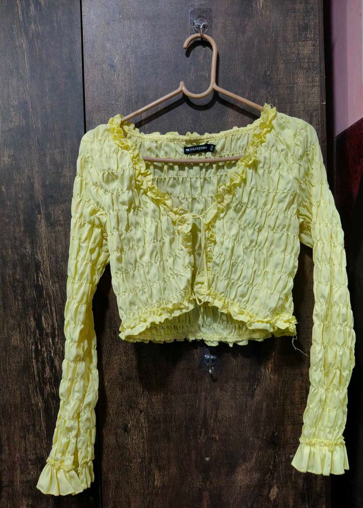 Butter Yellow Crop Top (Shrug)💛
