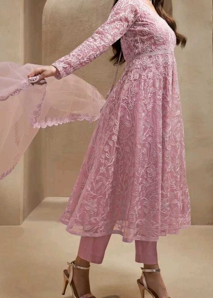 INDDUS Embroidered Anarkali Suit Set