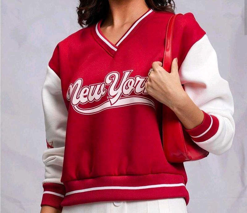 Red &amp; White &#39;New York&#39; Sweatshirt