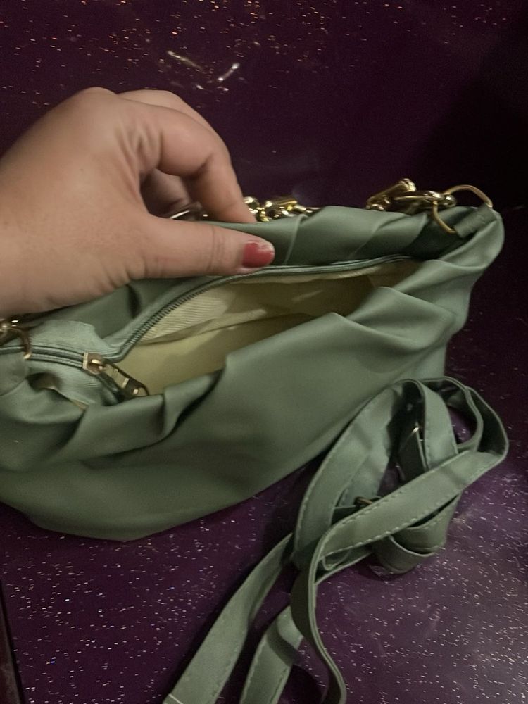 Chic Handbag with Chain Detail