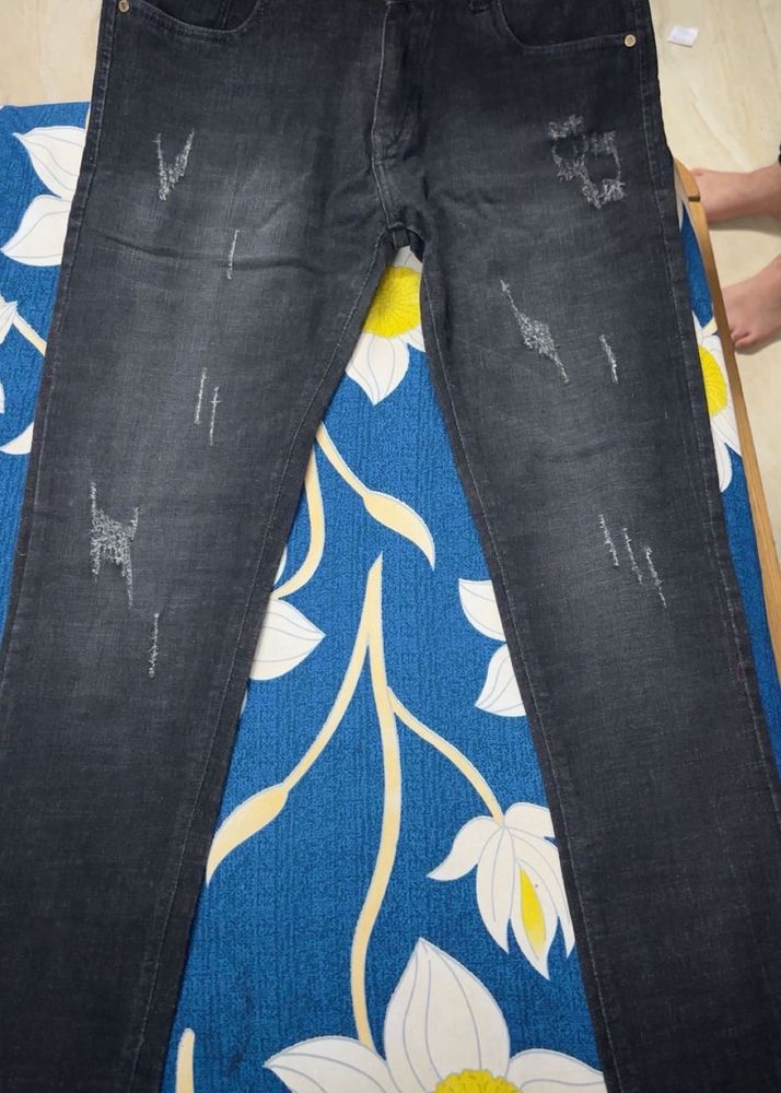 Distressed Black Jeans
