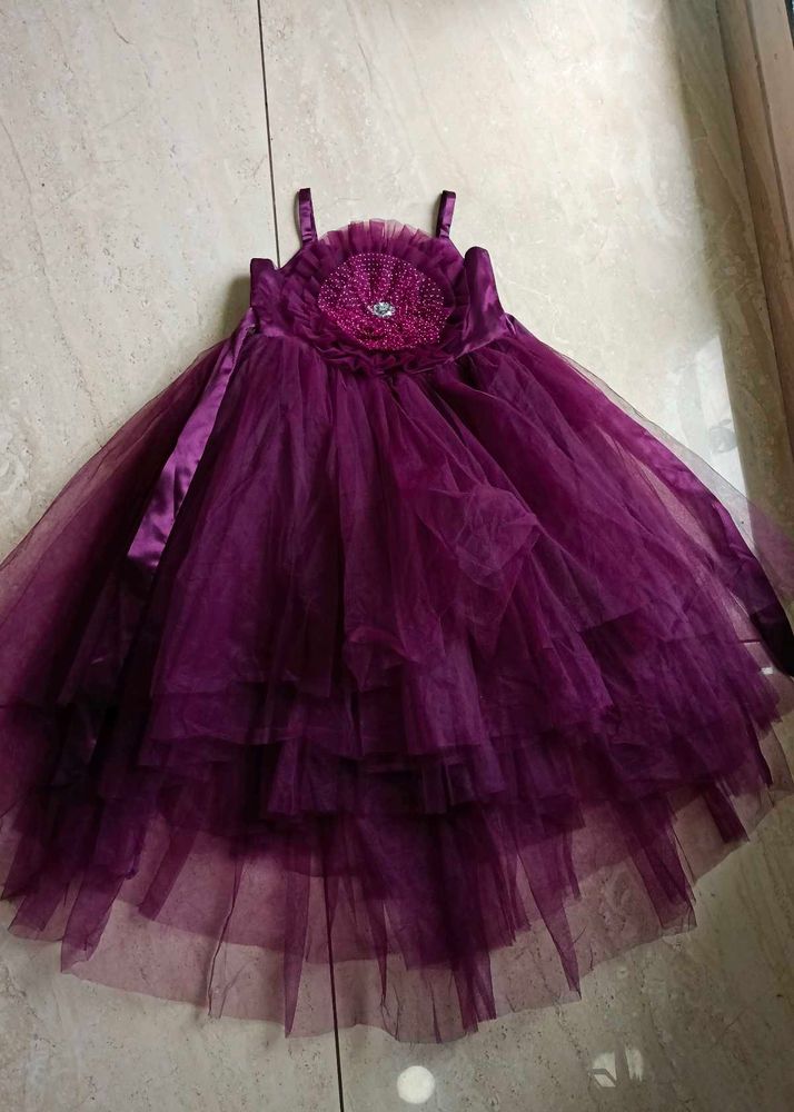 Burgundy Flower Girl Dress
