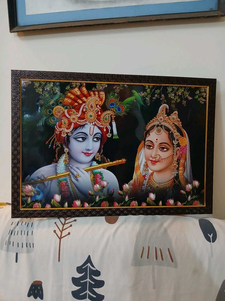 Radha Krishna framed Art Print