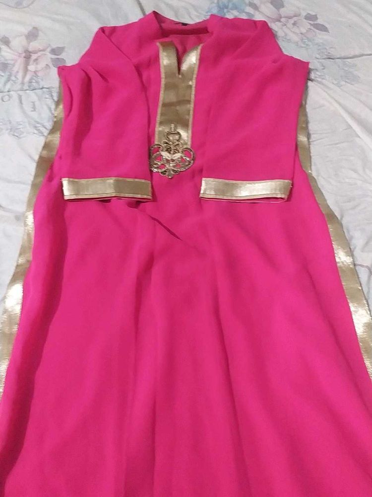 Elegant Pink &amp; Gold Kurta