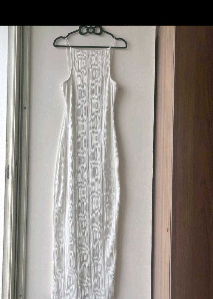 Elegant White Bodycon Midi Dress