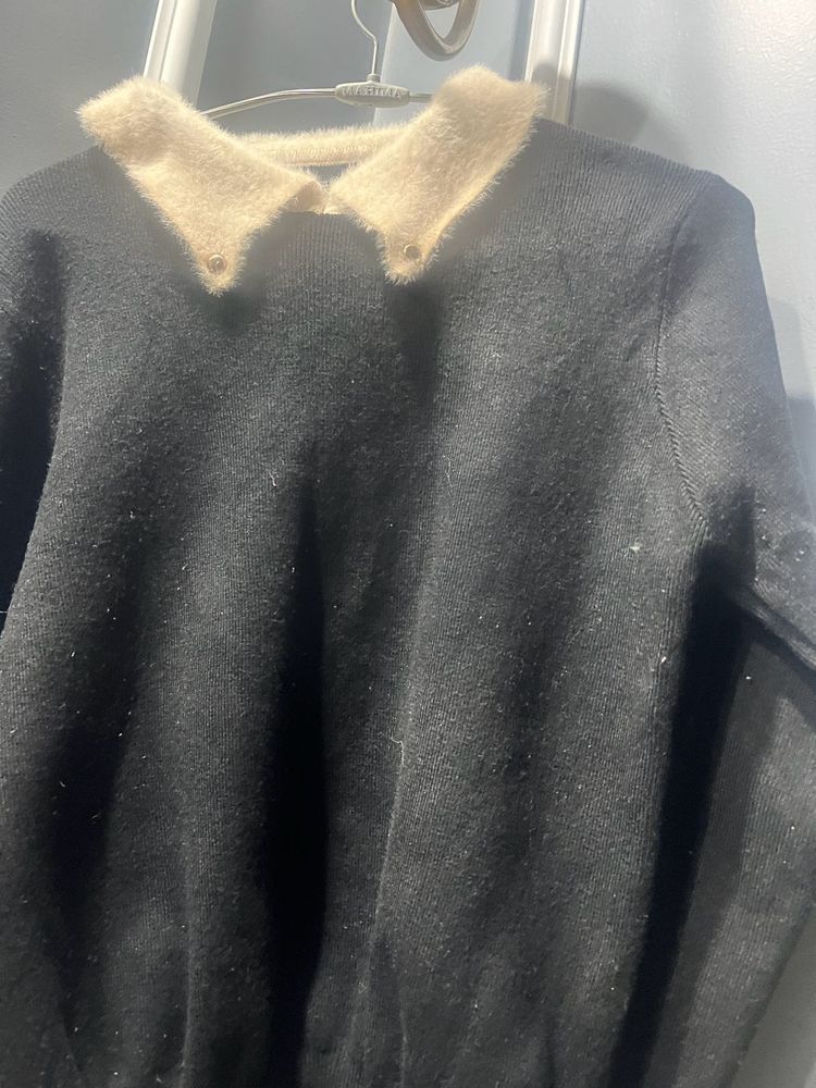 Collar Detail Knit Sweater