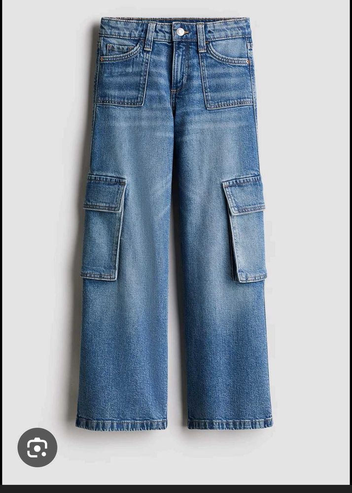 H&amp;M Denim Cargo Jeans🌻with Free Gifts