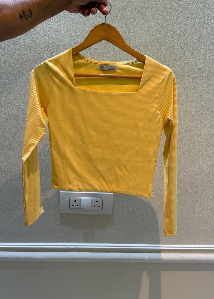 Yellow Square Neck Top