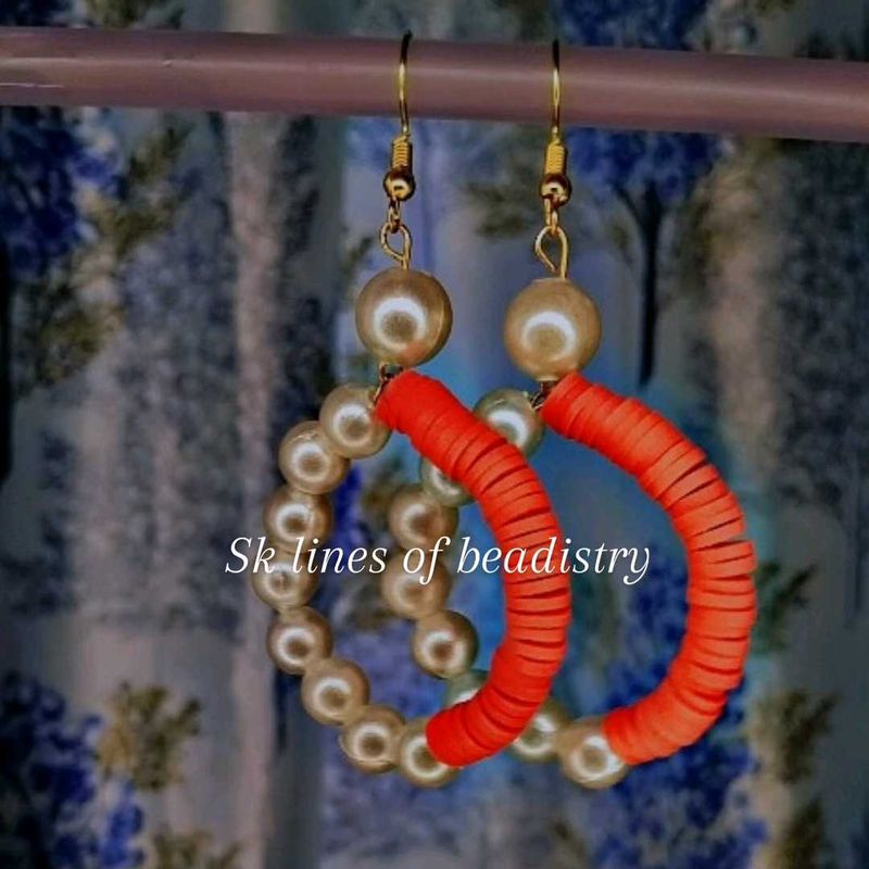 handmade Pearl &amp; Clay Earrings