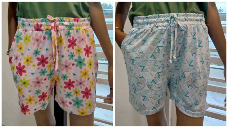 Cute Patterned Lounge Shorts Set