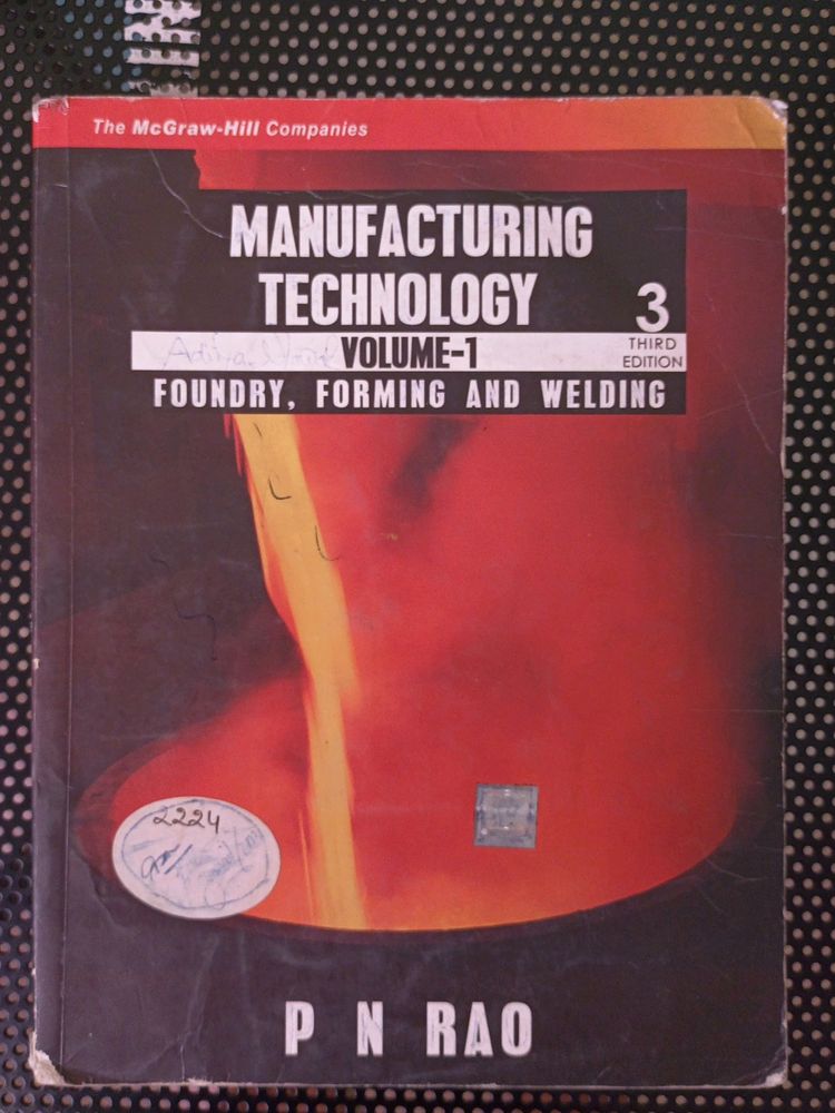 PN Rao Manufacturing Technology Volume -1