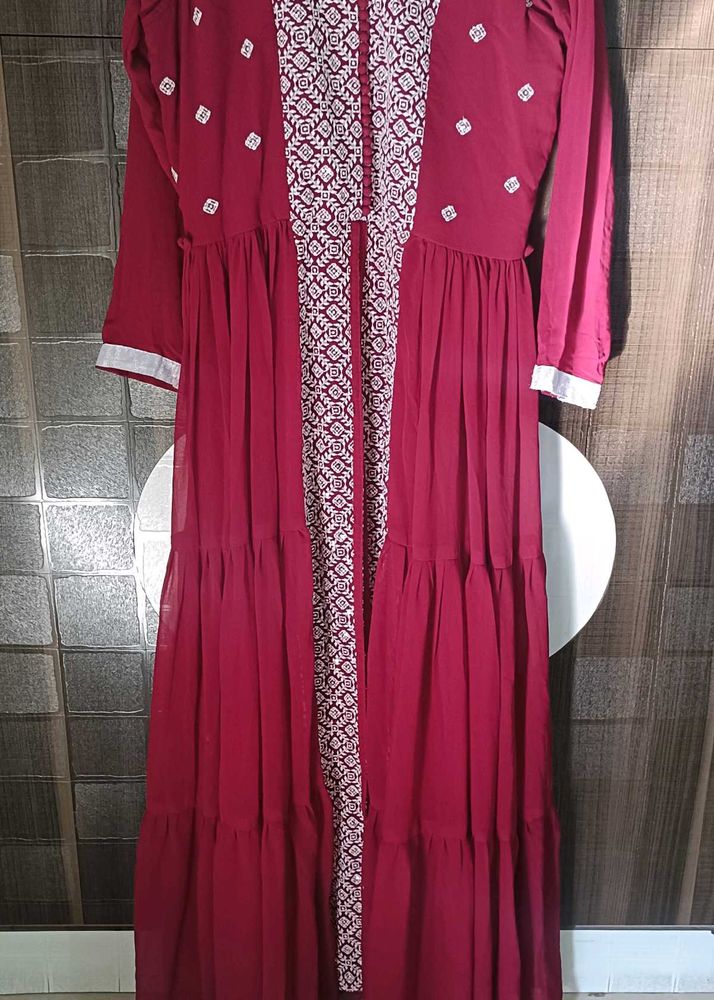 Elegant Maroon Ethnic Gown