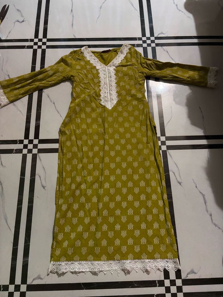 Elegant Green Printed Kurta