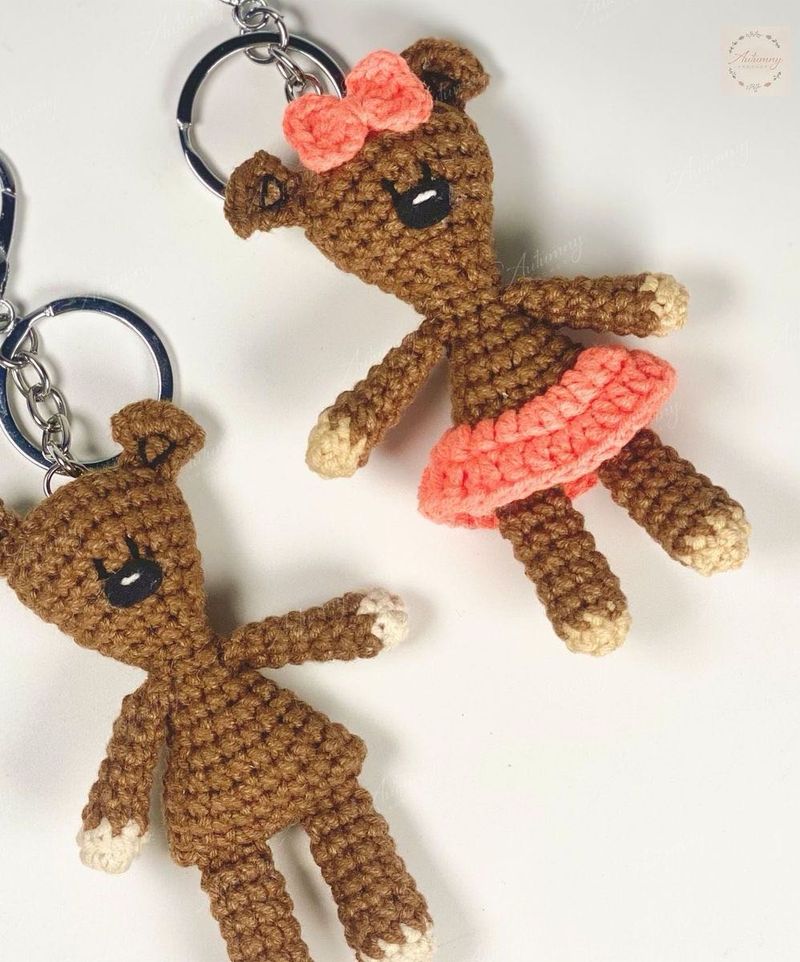 Crochet Bear Keychains (Set of 2)