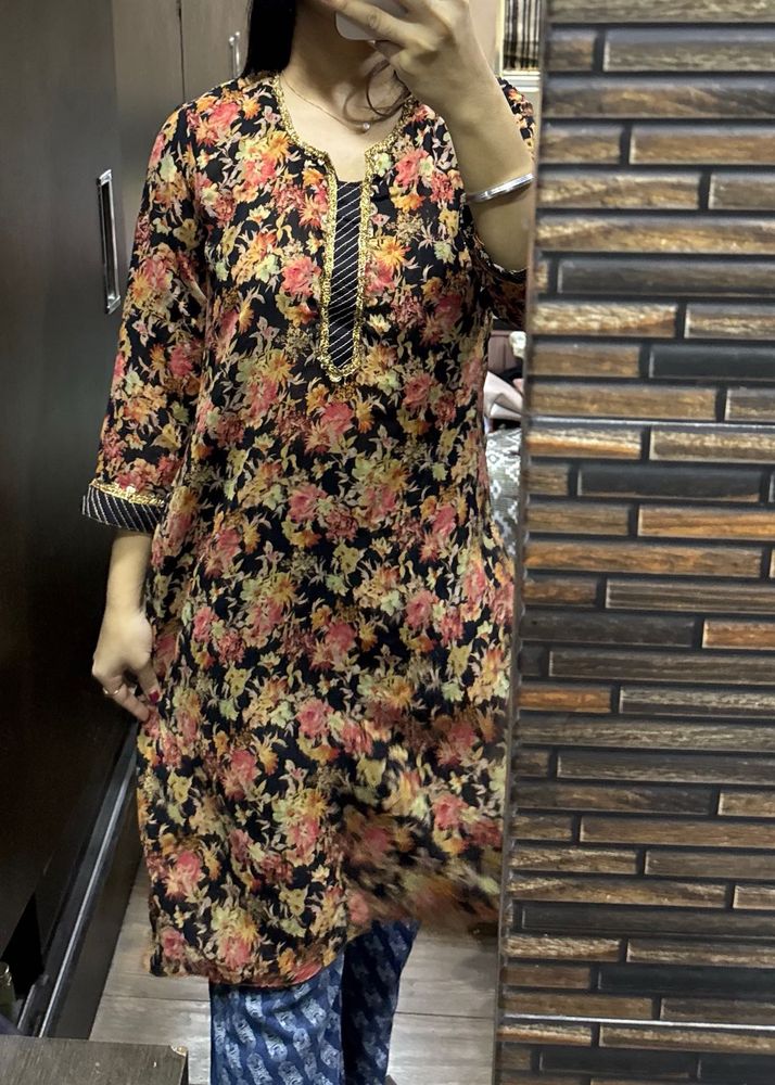 Floral Print Kurta