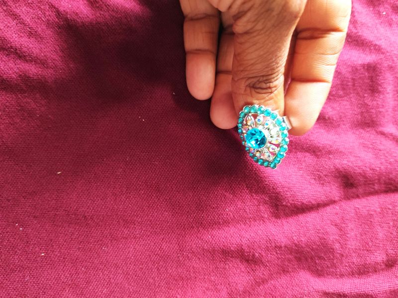 Adjustable Blue Stone Ring