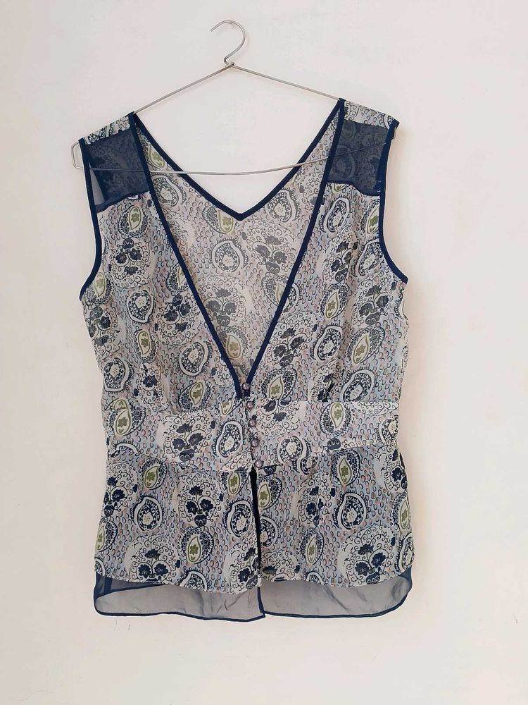 Paisley Print Sleeveless Top