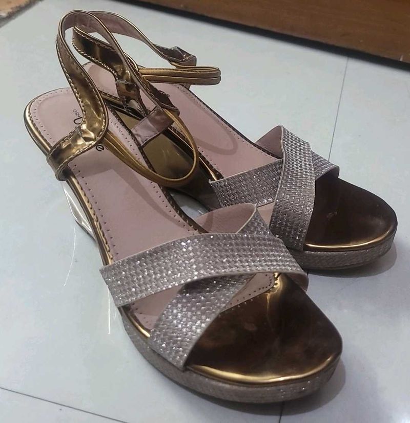 Sparkly Platform Wedge Sandals