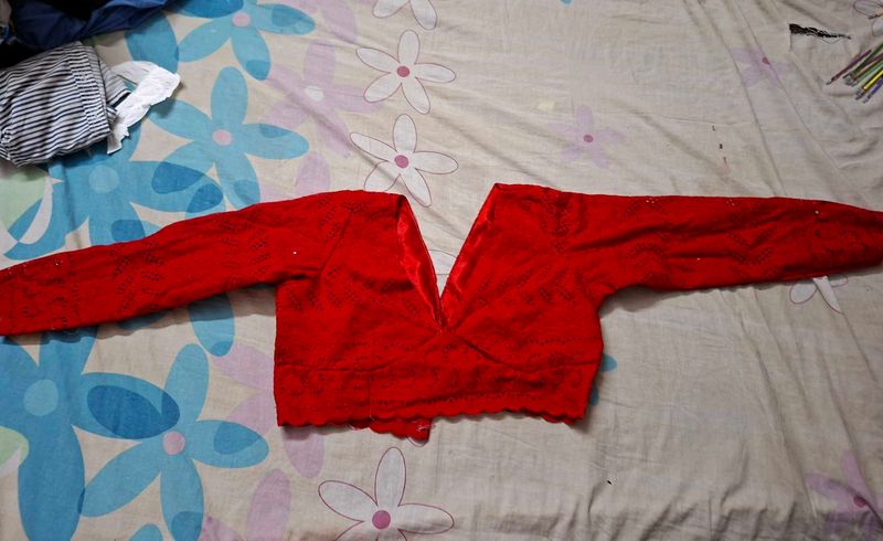 Red Embroidered Blouse
