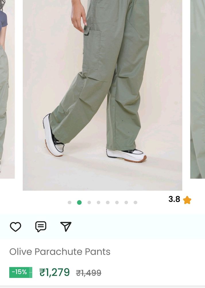 New Me Olive Cargos For Women