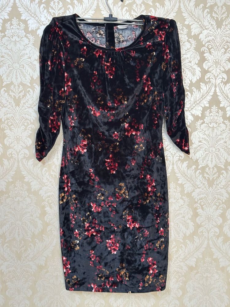 Floral Velvet Mini Dress