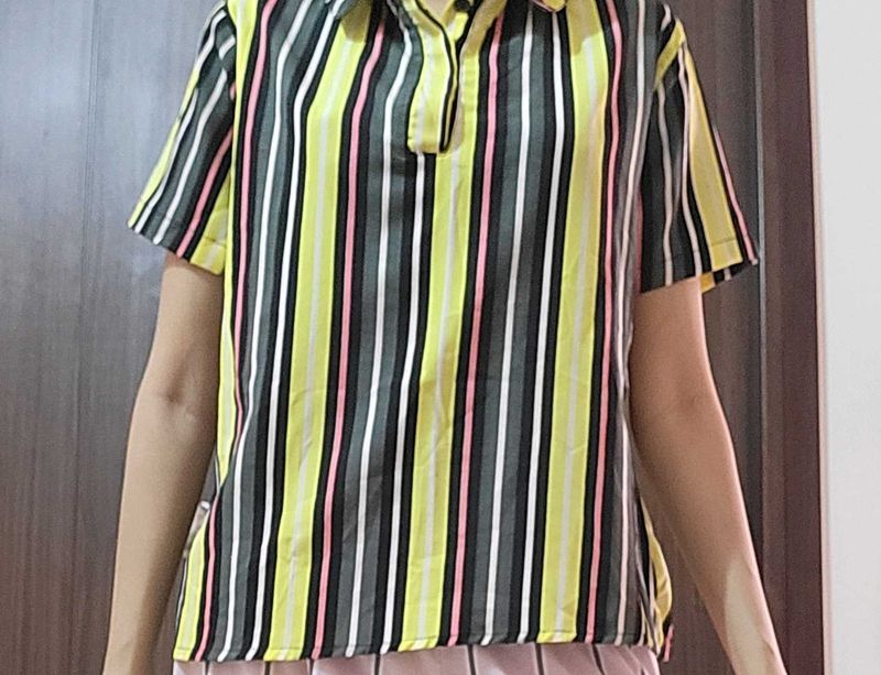 Striped Short Sleeve Top