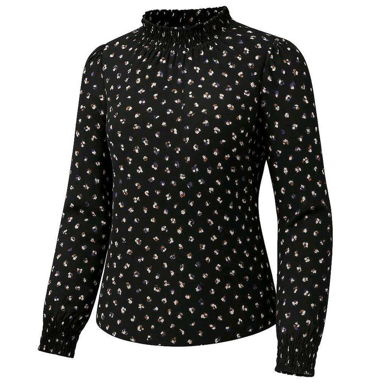 Patterned Mock Neck Top