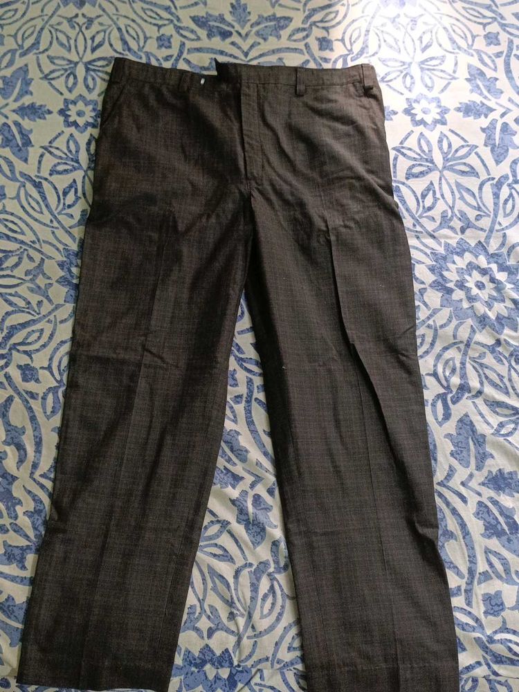 Brown Plaid Men's Trousers