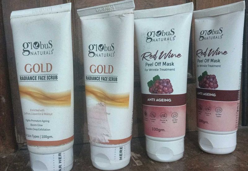 Globus Naturals Face Scrub &amp; Peel Off Mask Bundle