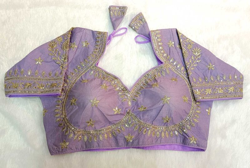 Embroidered Purple Blouse