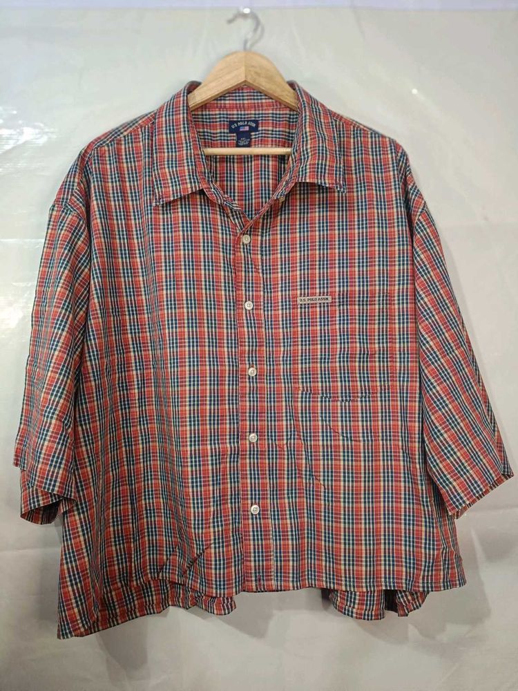 U.S Polo Assn Striped Cropped Shirt