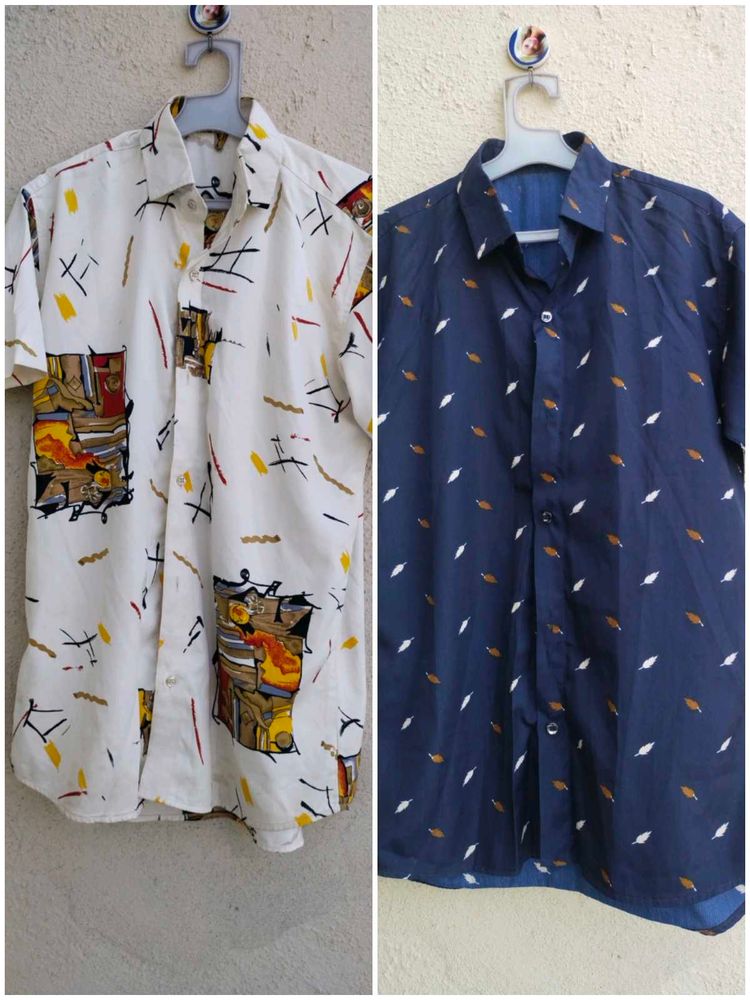 Vintage Print Button Down Shirts (2)
