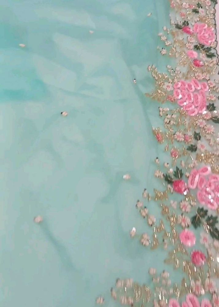 Brand New Organza Heavy Embroidery Saree