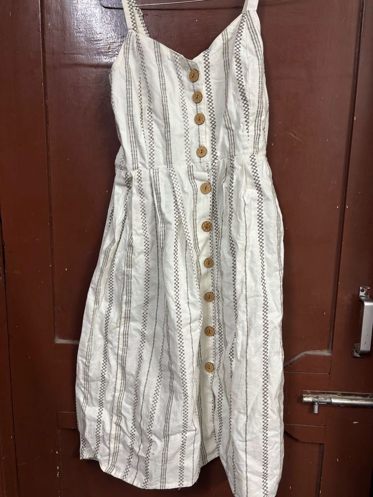 Striped Button-Down Dress