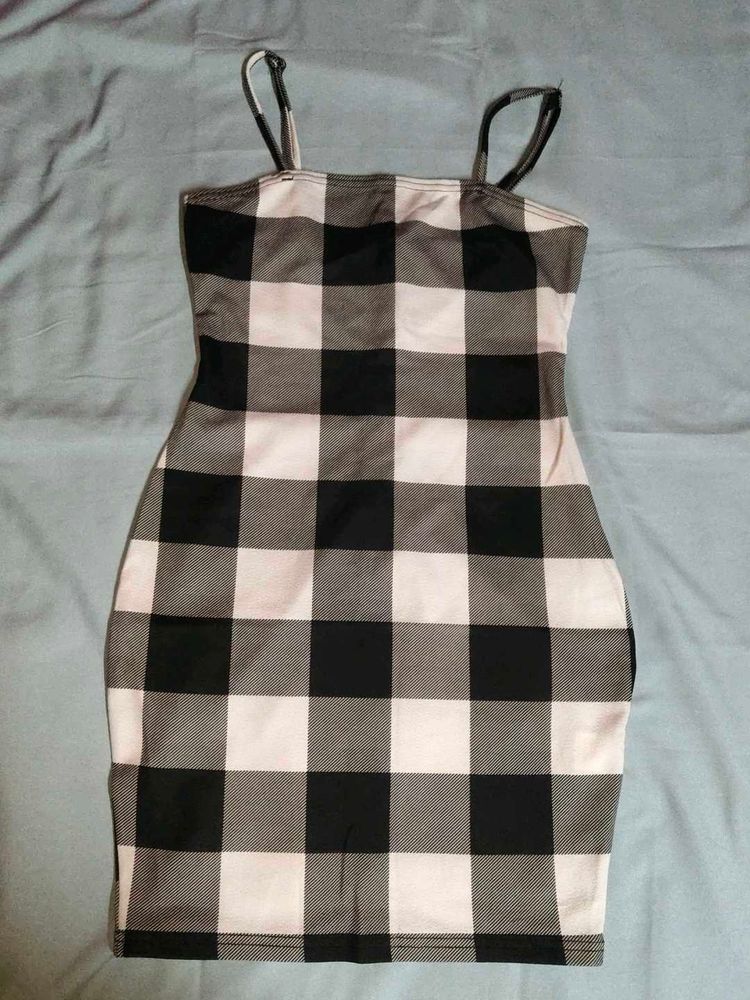 Checkered Bodycon Mini Dress