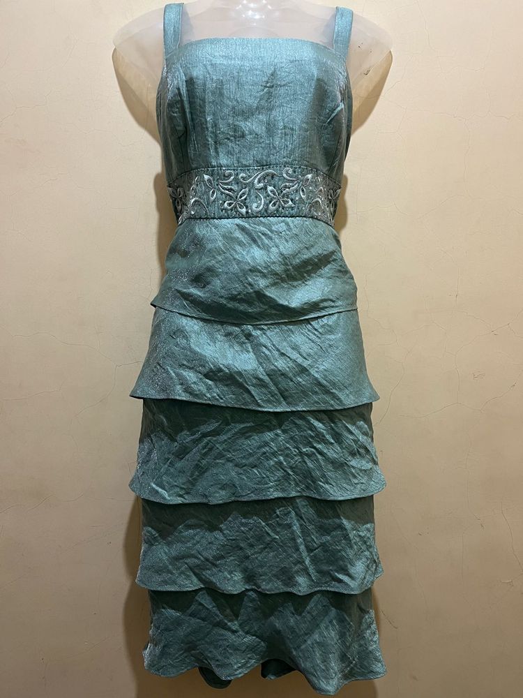 Aqua Layered Pinteresty Look One Piece Dress