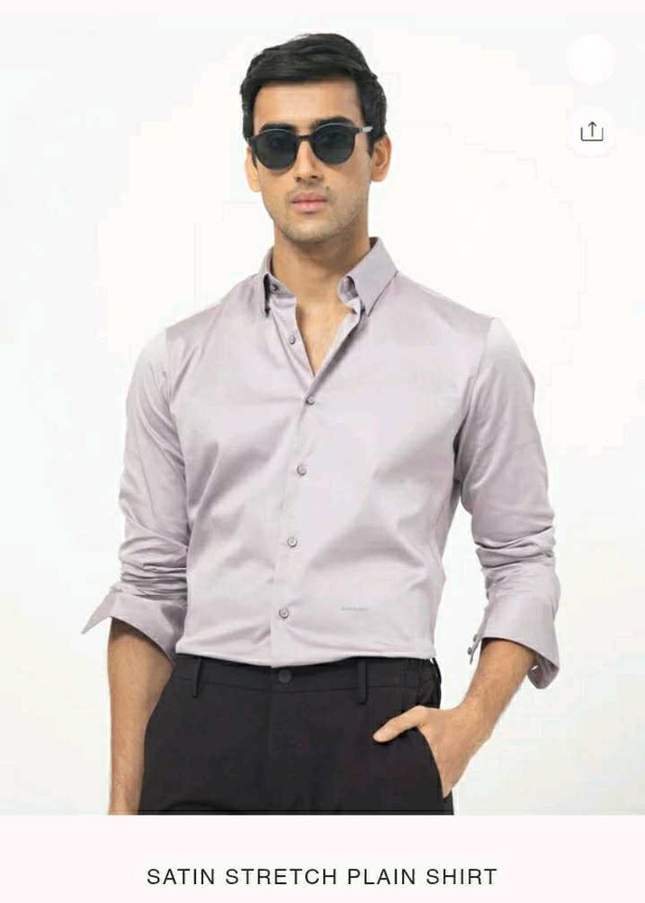 New MENS Rare Rabbit Satin Stretch Plain Shirt