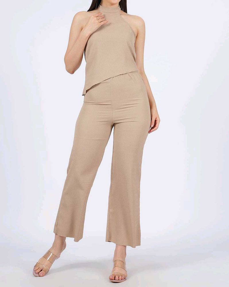 Halter Neck Short Top with Pants
