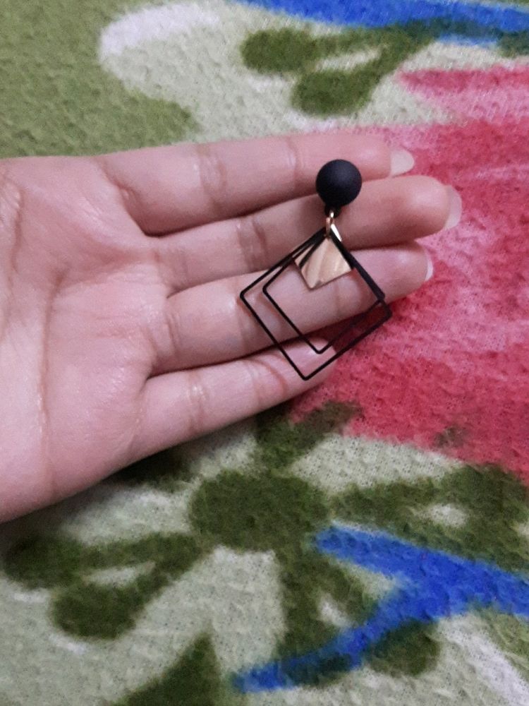 Black And Golden Earrings