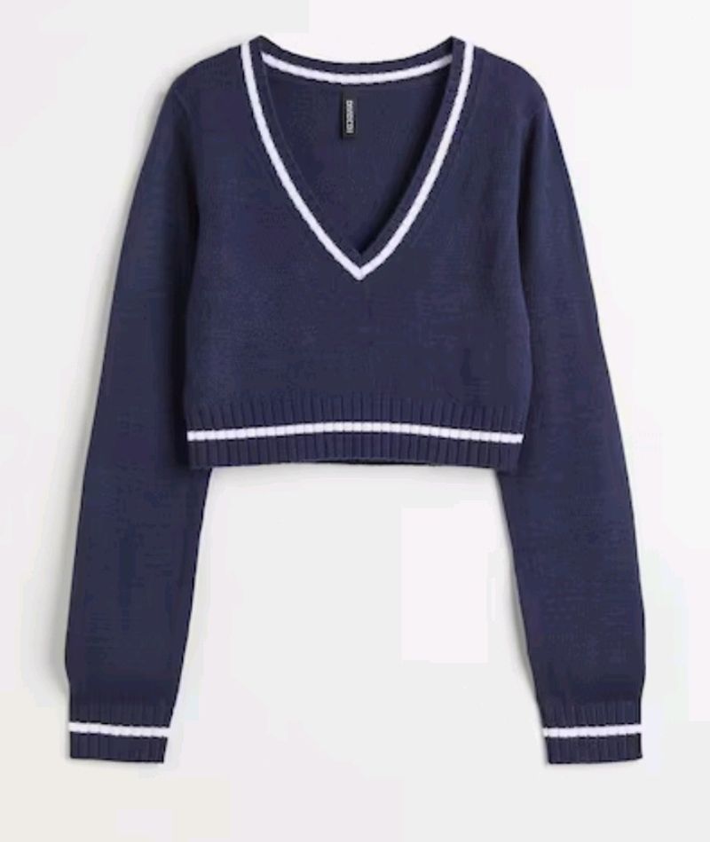 Y2k H&amp;M Pinteresty V Neck Fitted Sweater