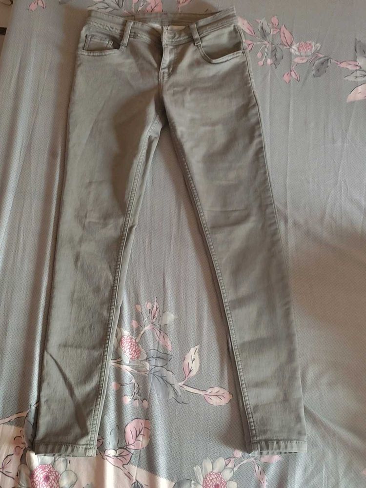 Olive Green Denim Jeans