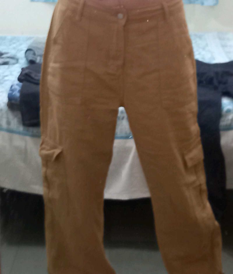 Dark Beige Urbanic Cargo Jeans