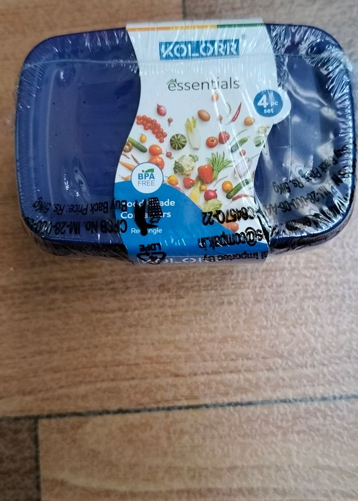 4 Piece Kitchen Container Set. Useful To Store Pickles Or Spices. Blue Color. 150 Ml Capacity