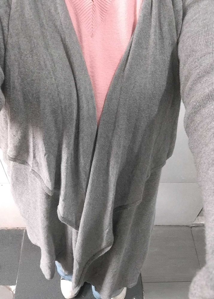 Front Open grey Color Shrug