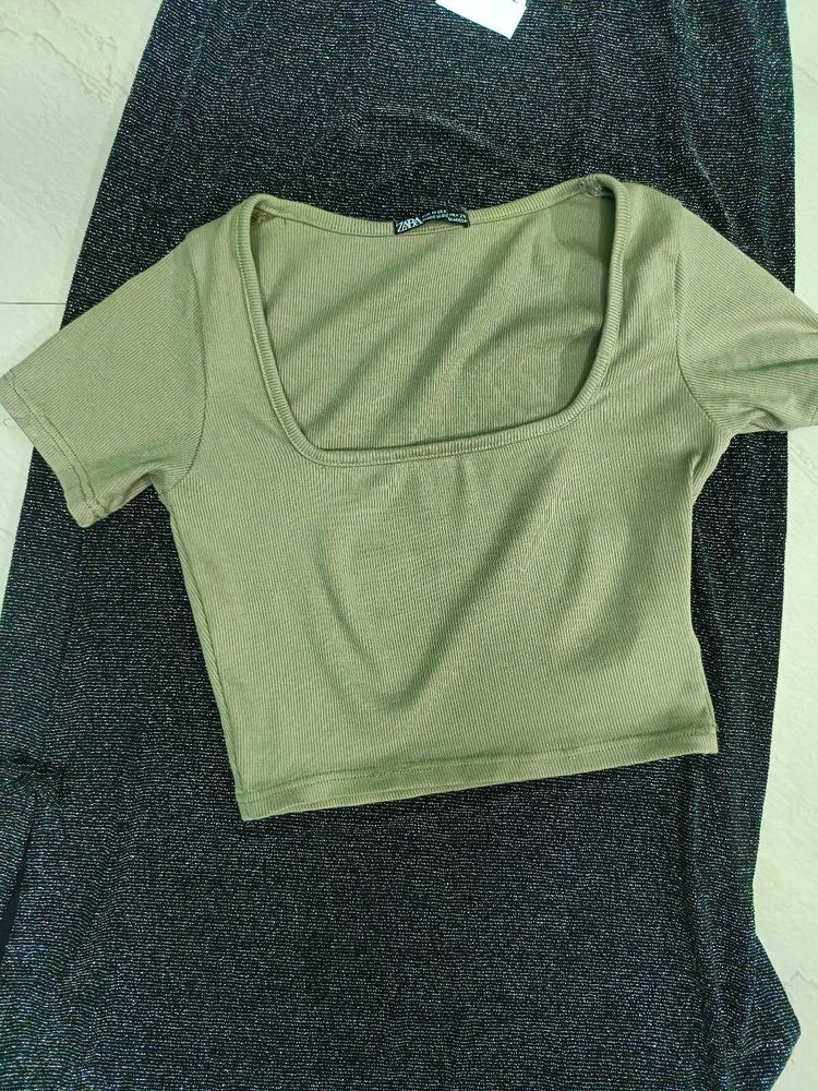 Cute Olive Crop Top