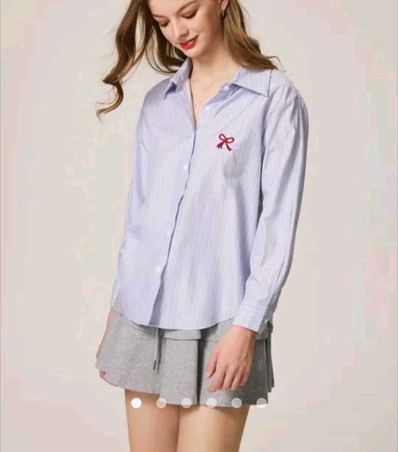 Striped Shirt with Bow