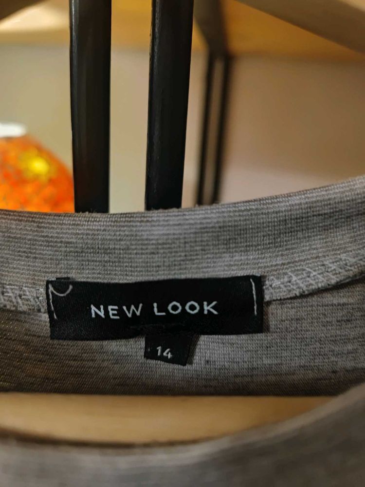 grey dress with frill and long sleves