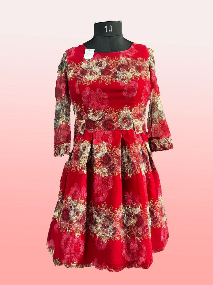 Floral Print Fit &amp; Flare Dress