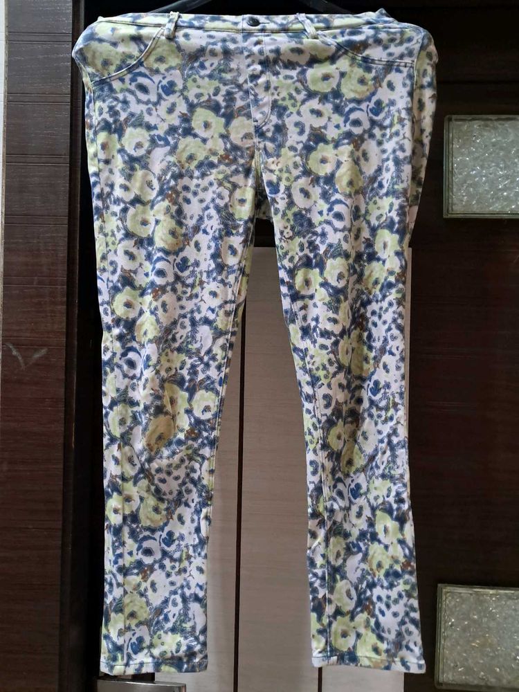 Floral Print Jeans Purchased From Japan